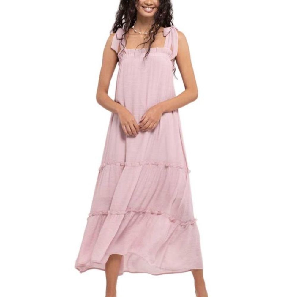 Blu Pepper Light Pink Maxi Dress with Tie Straps
